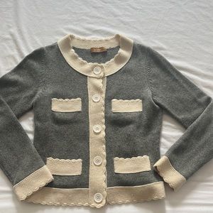 Sojrn 100% Cashmere Scallop Edge Custom Sweater